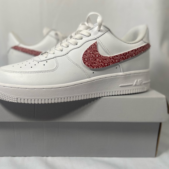 Custom red bandana af1 motif design Air Force 1 personalized bandana shoe patch - Picture 8 of 11
